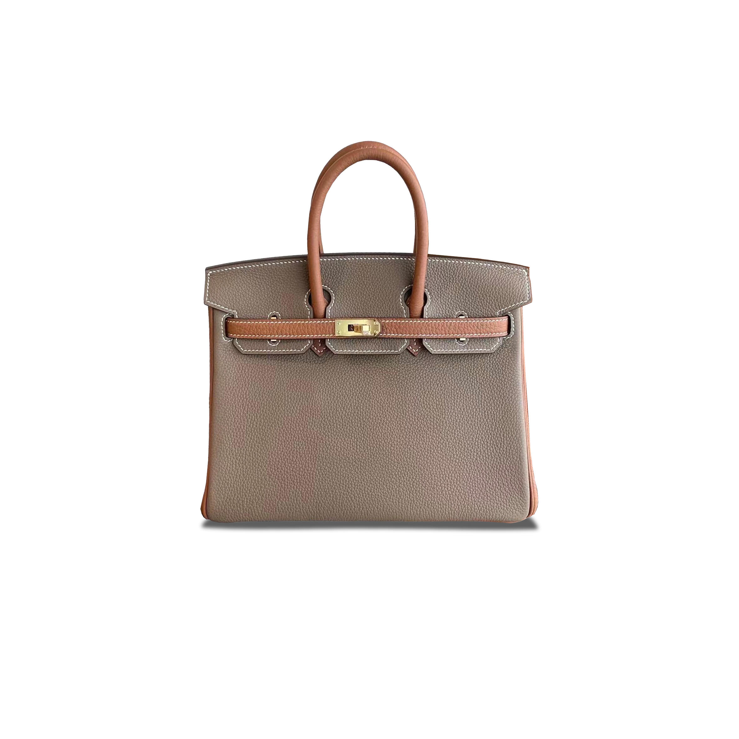 H**me5 BIRKIN 25 OUT DOOR LEATHER ELEPHANT GRAY GOLDEN BROWN 9768963 (25*20*13cm) Master Quality